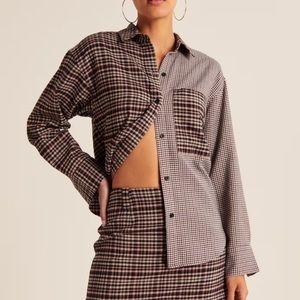 Abercrombie & Fitch Oversized Colorblock Flannel